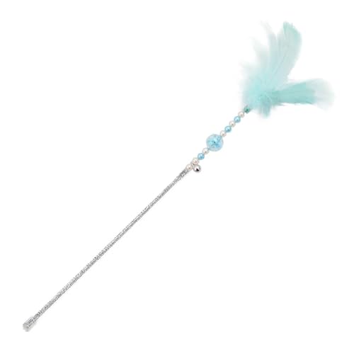 Interaktiver Katzen-Teaser-Stick mit Feder und Glöckchen, lustiger Zauberstab for Kätzchen, Spiel- und Trainingszubehör Katzenspielzeug(Green) von SITBXO