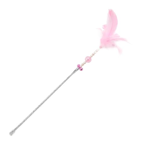 Interaktiver Katzen-Teaser-Stick mit Feder und Glöckchen, lustiger Zauberstab for Kätzchen, Spiel- und Trainingszubehör Katzenspielzeug(Pink) von SITBXO