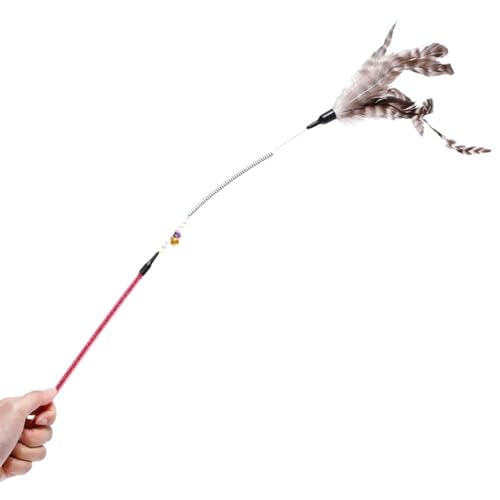 Interaktives Katzenspielzeug mit Federstab for Kätzchen, for Trainieren, Spielen und Necken, Spaß, Zauberstab, Agitation, Haustierbedarf Katzenspielzeug von SITBXO
