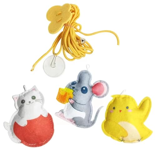 Katzenkratzseilspielzeug mit Maus, interaktiv, einziehbar, hängend, Türtyp, Heimtierbedarf Katzenspielzeug(4pcs) von SITBXO