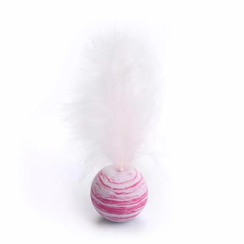 Katzenspielzeug Star Ball Plus Feder Eva-Schaum Wurfspielzeug mit Sterntextur for Hunde & Katzen Katzenspielzeug(Red) von SITBXO