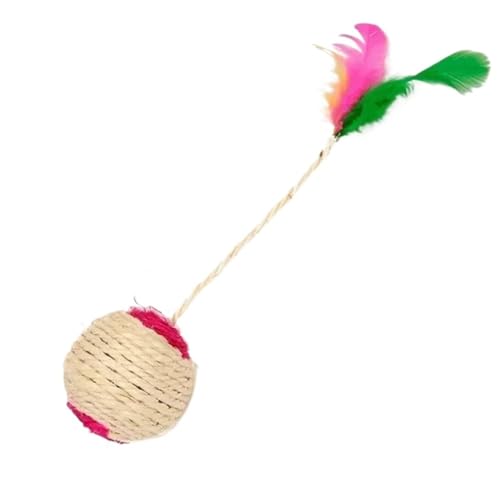 SITBXO 1 x Sisal-Kratzball-Katzenspielzeug mit Feder, interaktives Trainingsgerät for Kätzchen und Hauskatzen Katzenspielzeug von SITBXO