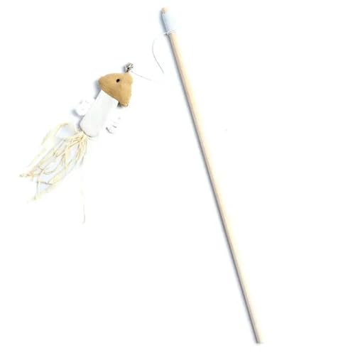 SITBXO 1PC Bunte Feder Teaser Katze Zauberstab Lustige Kätzchen Spielzeug Holzstab Interaktive Heimtierbedarf Katzenspielzeug(Fish) von SITBXO