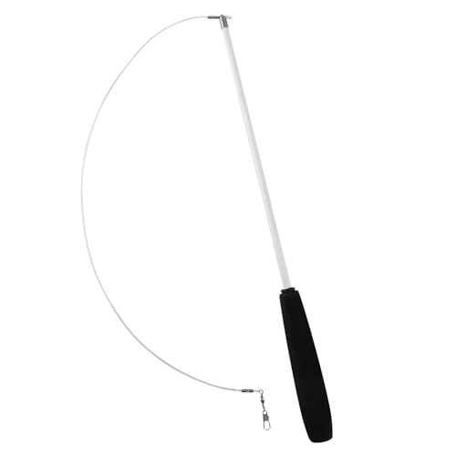 SITBXO 3-teiliger Teleskop-Katzenangelstab mit Angelruten-Design, multifunktionales Indoor-Spiel Katzenspielzeug(White) von SITBXO