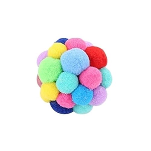 SITBXO Buntes Plüschball-Katzenspielzeug – Elastisches Glöckchen for selbstspielenden Spaß Katzenspielzeug(Random Color 4.5cm) von SITBXO