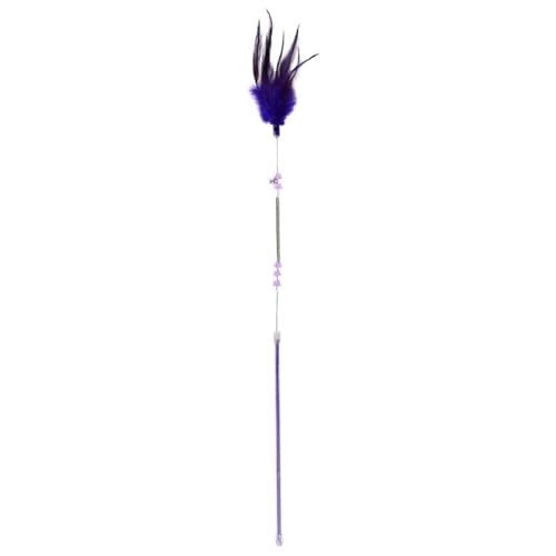 SITBXO Interaktive Katzenangel mit Glocke und Federspielzeugstab for Hauskatzen Katzenspielzeug(Purple) von SITBXO