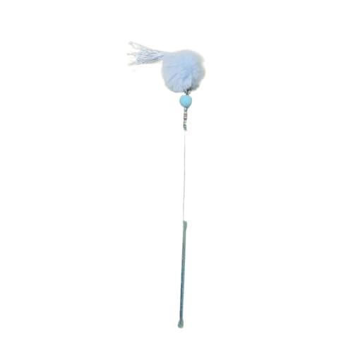 SITBXO Interaktive Katzenangel mit Glöckchen und Feder, lustiges Haustierspielzeug for Katzen Katzenspielzeug(Blue) von SITBXO