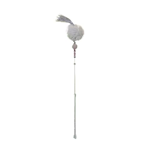 SITBXO Interaktive Katzenangel mit Glöckchen und Feder, lustiges Haustierspielzeug for Katzen Katzenspielzeug(Gray) von SITBXO