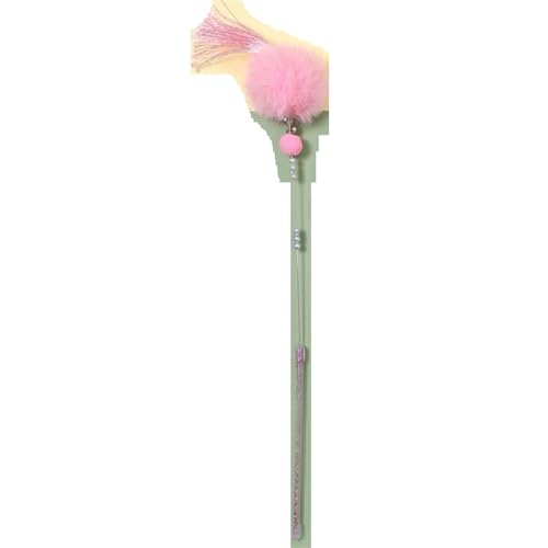 SITBXO Interaktive Katzenangel mit Glöckchen und Feder, lustiges Haustierspielzeug for Katzen Katzenspielzeug(Pink) von SITBXO