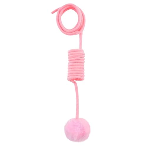 SITBXO Interaktives Katzenspielzeug, Plüsch-Federball, hängende Tür, Kätzchen-Teaser-Zauberstab mit Glocke, Haustier-Zubehör Katzenspielzeug(Pink) von SITBXO