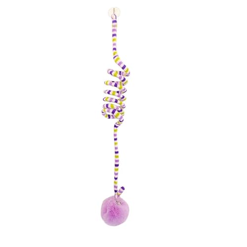 SITBXO Interaktives Katzenspielzeug for Aufhängen for Kätzchen – Zauberstab-Teaser mit Glöckchen, lustiges Aktivitätszubehör Katzenspielzeug(Purple) von SITBXO