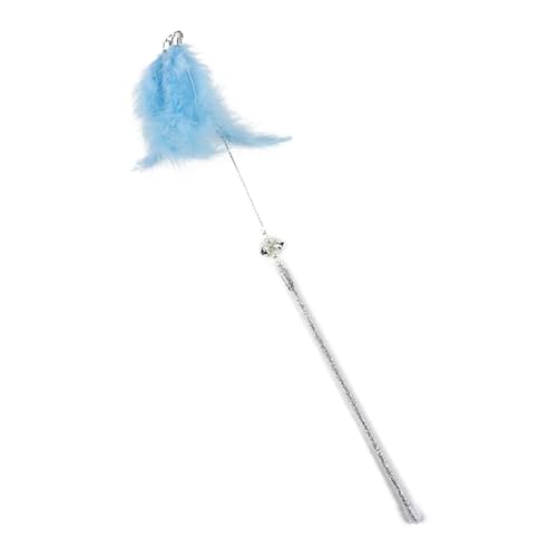 SITBXO Interaktives Katzenspielzeug mit Federn und Glöckchen for Spiel und Spaß mit Kätzchen Katzenspielzeug(Blue Mist) von SITBXO