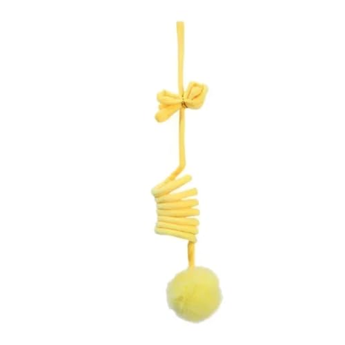 SITBXO Interaktives Katzenspielzeug mit Federseil, Ball, Plüsch, lustiges Spieltrainingsspielzeug for Katzen und Kätzchen Katzenspielzeug(Yellow) von SITBXO