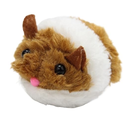 SITBXO Interaktives Plüsch-Katzenspielzeug, durch Schütteln aktiviert, süße Maus for Kätzchen, Spielspaß, Haustierbedarf Katzenspielzeug(Brown) von SITBXO