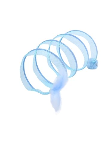 SITBXO Katzenspielzeug, Spiraltunnel mit Feder, interaktiver Spielspaß for Katzen und Kätzchen Katzenspielzeug(Sky Blue) von SITBXO