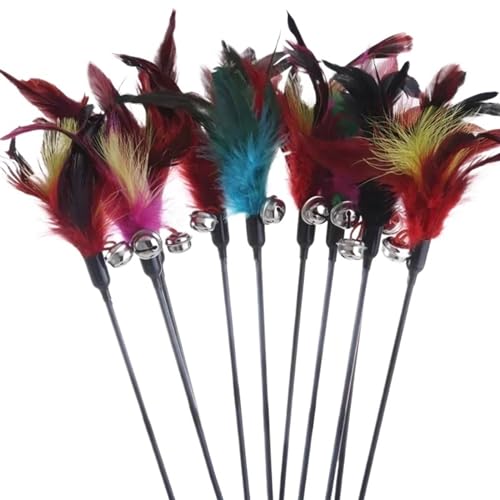 SITBXO Katzenspielzeug mit Federstab for Kätzchen – Interaktives Glöckchenspielzeug for Spielzeit und Haustierspiele Katzenspielzeug(Random Color 1 PC) von SITBXO