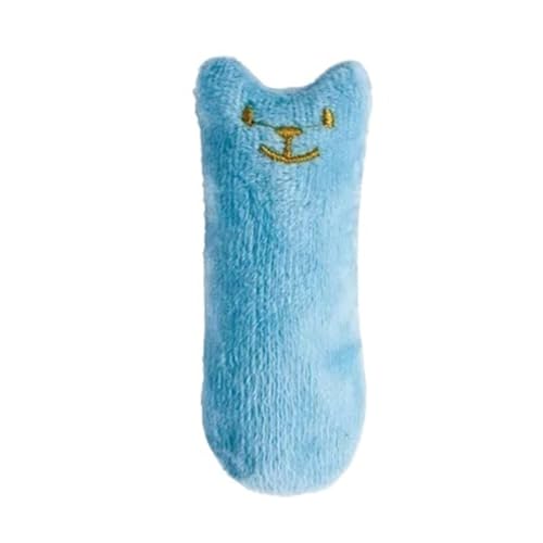 SITBXO Katzenzähne knirschen Katzenminze Spielzeug Interaktive Plüsch Kauen Stimm Klaue Biss Spielzeug Katzenspielzeug(Blue) von SITBXO