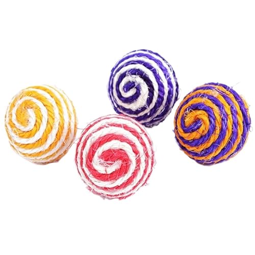 SITBXO Mehrfarbiger Sisal-Katzenspielzeugball, 4,3 cm, lustiger Kratzball for Beißring for Kätzchen, Heimtierbedarf Katzenspielzeug(2 Pieces) von SITBXO