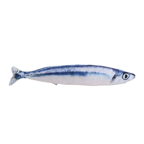 SITBXO Weiches 3D-Plüschfisch-Katzenspielzeug mit Katzenminze, bissfestes Design Katzenspielzeug(Saury,40CM) von SITBXO