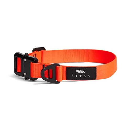 SITKA Hundehalsband, strapazierfähiges Jagdhalsband mit Flugzeug-Aluminium-Hardware, Schnellverschluss-Schnalle und verstellbarer Passform für aktive Hunde, Blaze Orange, Größe XL von SITKA