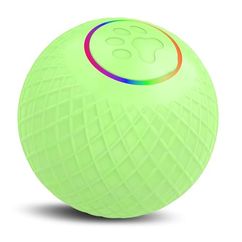 SIUKE Aktiver Rollball für Katzen,Katzenspielzeugball, Haustierspielzeugball, automatischer leuchtender Rollball für Haustiere, Einzelversion – Dual-Mode-Design – geräuscharm – Typ-C-Ladebatterie – au von SIUKE