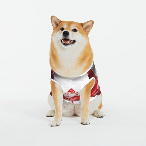 Siulas Hundejacke, Haustierkleidung für Katzen und Hunde, Retro-Kanada-Flagge, Hunde-Pyjama, Mantel für kleine, mittelgroße und große Hunde von SIULAS