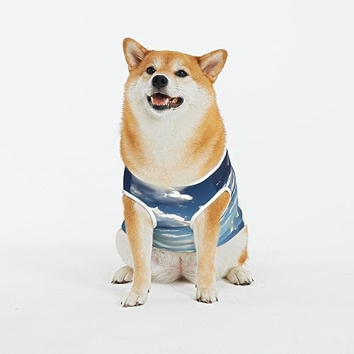 Siulas Klassische Hunde-Anxiety-Jacke, bequeme Haustierbekleidung für Katzen und Hunde, blauer Himmel und weiße Wolken, Mantel für kleine, mittelgroße und große Hunde Siulas Klassische Hunde-Anxiety-Jacke, bequeme Haustierbekleidung für Katzen und Hunde, blauer Himmel und weiße Wolken, Mantel für kleine, mittelgroße und große Hunde von SIULAS