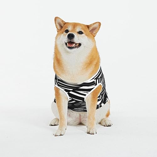 Siulas Klassische Hunde-Anxiety-Jacke, bequeme Haustierbekleidung für Katzen und Hunde, schwarz-weiße Linien für kleine, mittelgroße und große Hunde von SIULAS