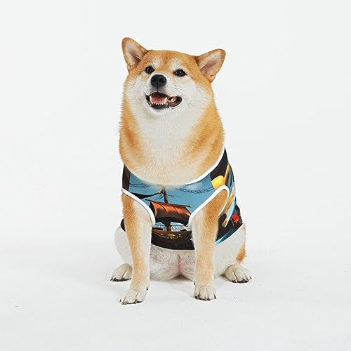 Siulas Klassische Hundeangstjacke, bequeme Haustierbekleidung für Katzen und Hunde, Cartoon-Piratenschiffmantel für kleine, mittelgroße und große Hunde Siulas Klassische Hundeangstjacke, bequeme Haustierbekleidung für Katzen und Hunde, Cartoon-Piratenschiffmantel für kleine, mittelgroße und große Hunde von SIULAS