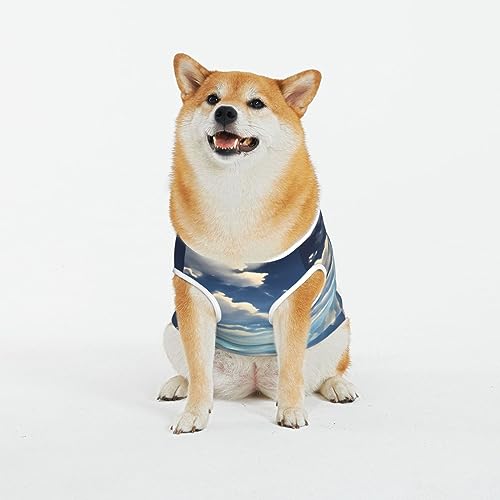Siulas Klassische Hundeangstjacke, bequeme Haustierbekleidung für Katzen und Hunde, weiße Wolken über dem Meer für kleine, mittelgroße und große Hunde Siulas Klassische Hundeangstjacke, bequeme Haustierbekleidung für Katzen und Hunde, weiße Wolken über dem Meer für kleine, mittelgroße und große Hunde von SIULAS
