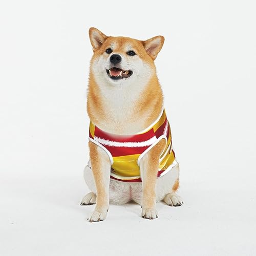 Siulas Klassische Hundeangstjacke,Bequeme Haustierbekleidung für Katzen und Hunde,Spanien-Flaggenmantel für kleine, mittelgroße und große Hunde von SIULAS