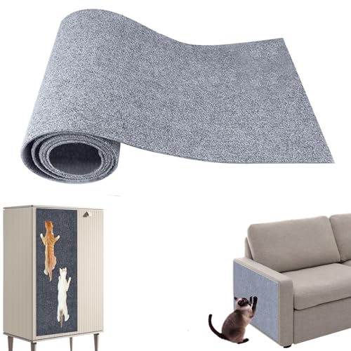 Kratzmatte Selbstklebend,Kratzmatte Katze Wand,DIY Climbing Cat Scratcher,Kratzmatte Katze Sofa,Kratzmatte Für Katzen,Teppich-Katzenkratzer-Möbelschutz (30 * 100cm,Hellgrau) von SIUVEY