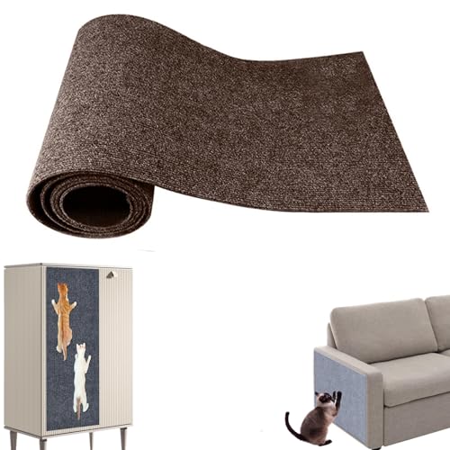 Kratzmatte Selbstklebend,Kratzmatte Katze Wand,DIY Climbing Cat Scratcher,Kratzmatte Katze Sofa,Kratzmatte Für Katzen,Teppich-Katzenkratzer-Möbelschutz (40 * 100cm,braun) von SIUVEY