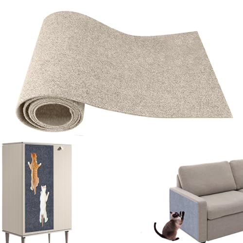 Kratzmatte Selbstklebend,Kratzmatte Katze Wand,DIY Climbing Cat Scratcher,Kratzmatte Katze Sofa,Kratzmatte Für Katzen,Teppich-Katzenkratzer-Möbelschutz (60 * 100cm,Aprikosenfarbe) von SIUVEY