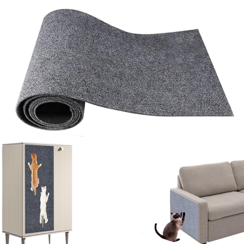 Kratzmatte Selbstklebend,Kratzmatte Katze Wand,DIY Climbing Cat Scratcher,Kratzmatte Katze Sofa,Kratzmatte Für Katzen,Teppich-Katzenkratzer-Möbelschutz (60 * 100cm,Dunkelgrau) von SIUVEY