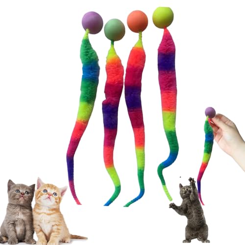 SIUVEY Pfotenstern Magic Ball,Interaktiver Spielball FüR Katzen,Wackelball FüR Katzen,Typisierter Wackelball FüR Katzen,Katzenspielzeug Ball,Interaktives Spielzeug FüR Katzen HüPfball (4pcs) von SIUVEY