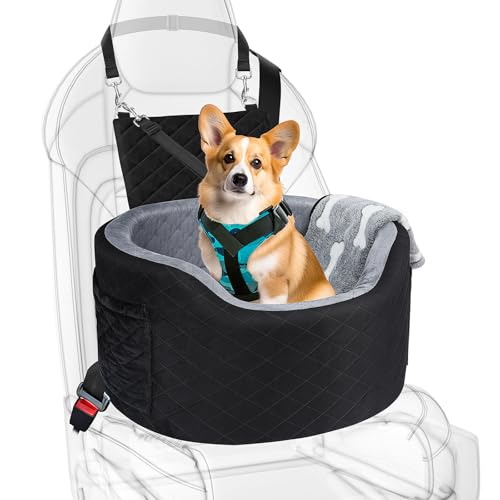 Hundeautositz für kleine Hunde, Waterfoor Liner Booster Hundeautositz, Schwarz 28D High-Density Memory Foam Hundebett für Auto, Haustier Autositz Reisebett mit Aufbewahrungstaschen, Decke Hundeautositz für kleine Hunde, Waterfoor Liner Booster Hundeautositz, Schwarz 28D High-Density Memory Foam Hundebett für Auto, Haustier Autositz Reisebett mit Aufbewahrungstaschen, Decke von SIVEIS
