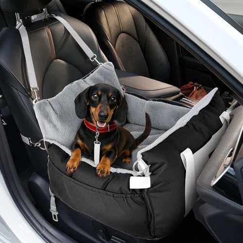 SIVEIS 3-in-1 Hundesitz fürs Auto & Reisebett für kleine Hunde – Tragbarer Autositz mit erweiterbarer Liegefläche, gepolstertem Kissen, für Vorder- oder Rücksitz, innen & außen von SIVEIS