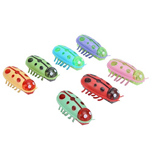 SIXRUN 7 Stück Haustier Mini Süßer Marienkäfer Elektrisches Lustiges Spielzeug für Katze Regenbogenfarben SIXRUN 7 Stück Haustier Mini Süßer Marienkäfer Elektrisches Lustiges Spielzeug für Katze Regenbogenfarben von SIXRUN