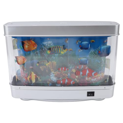 SIXRUN Aquarium Dekorative Lampe, Bewegende Bilder Künstlicher Fischtank Sensorisches Aquarium Nachtlicht für Wohnzimmer (EU -Stecker 220 V) von SIXRUN