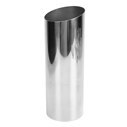 SIXRUN Blumenvase aus Edelstahl, Zylindervase mit Schräger Öffnung, Minimalistisches Tafelaufsatz für die Inneneinrichtung, Edelstahlvase für Frische Blumen von SIXRUN