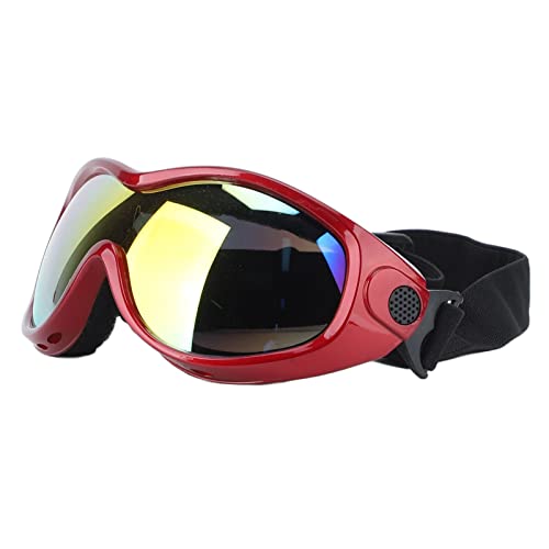UV-Schutz-Haustierbrille, PVC und PC, Verstellbar, Starke Schlagfestigkeit, Hundesonnenbrille für Haustier, Hund, Katze, UV-Schutz, Hundesonnenbrille, Winddicht (Rot) von SIXRUN