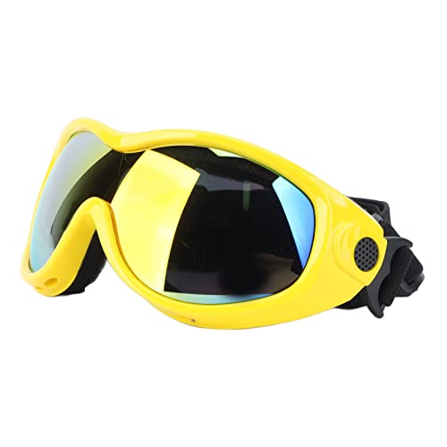 UV-Schutz-Haustierbrille, PVC und PC, Verstellbar, Starke Schlagfestigkeit, Hundesonnenbrille für Haustier, Hund, Katze, UV-Schutz, Hundesonnenbrille, Winddicht (Yellow) von SIXRUN