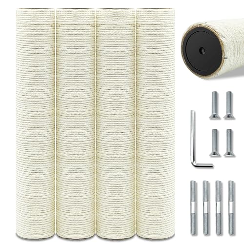Ersatz-Stange für Kratzbaum, Ersatzpfosten für Kratzbaum, natürliches Sisal, Ersatzteile mit M8-Schrauben, Ersatz für Kratzbaum, 40 cm, 2 Stück Ersatz-Stange für Kratzbaum, Ersatzpfosten für Kratzbaum, natürliches Sisal, Ersatzteile mit M8-Schrauben, Ersatz für Kratzbaum, 40 cm, 2 Stück von SIYIPURR