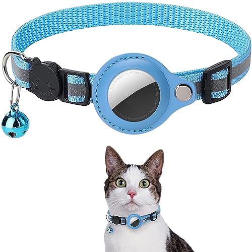 SJBAUTYO Airtag Katzenhalsband mit Breakaway-Funktion, reflektierend und mit Glocke,leichtes Tracking-Halsband für Katzen und Kätzchen,geeignet für Mädchen und Jungen von SJBAUTYO