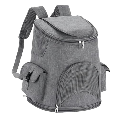Haustier-Rucksack Haustier-Rucksack Mit Zwei Seitentaschen Klein Und Groß Für Wandern Und Camping-GRAU-S von SJFYB