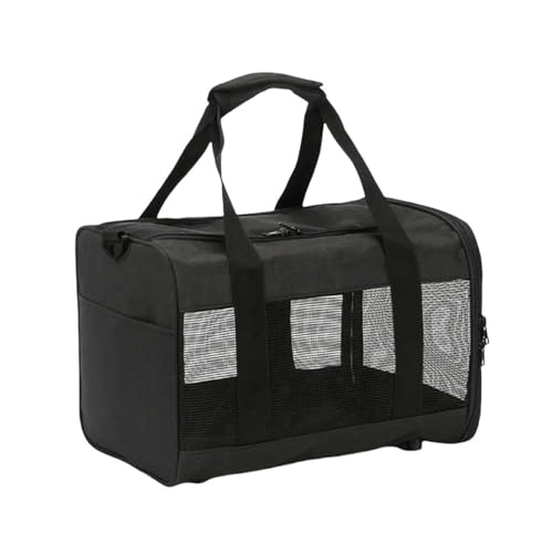 Haustier-Rucksack Pet Cat Handtasche Gehen Sie Heraus, Um Tasche Mit Einer Schulter -Straddle -Hunde Teddy Bichon Kleiner Hund Reisewagenbeutel-Schwarz-Über Größe （38x25x26cm） von SJFYB