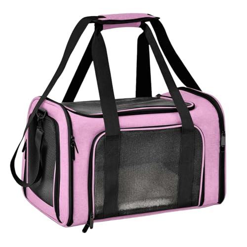 Haustier-Rucksack Pet Checkbag Rucksack Airline Für Den Transport Von Kleinen Hunden Und Katzen Zugelassen-Rosa-M (45x30x30cm) von SJFYB