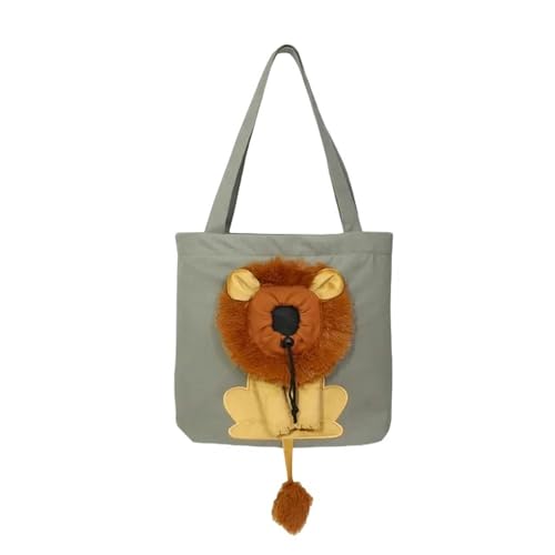 Haustier-Rucksack Reisende Umhängetasche Nette Haustier Canvas Tasche-Dunkelgrau-S 38x38cm von SJFYB