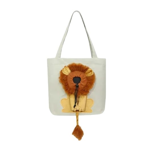 Haustier-Rucksack Reisende Umhängetasche Nette Haustier Canvas Tasche-Hellgrau-S 38x38cm von SJFYB